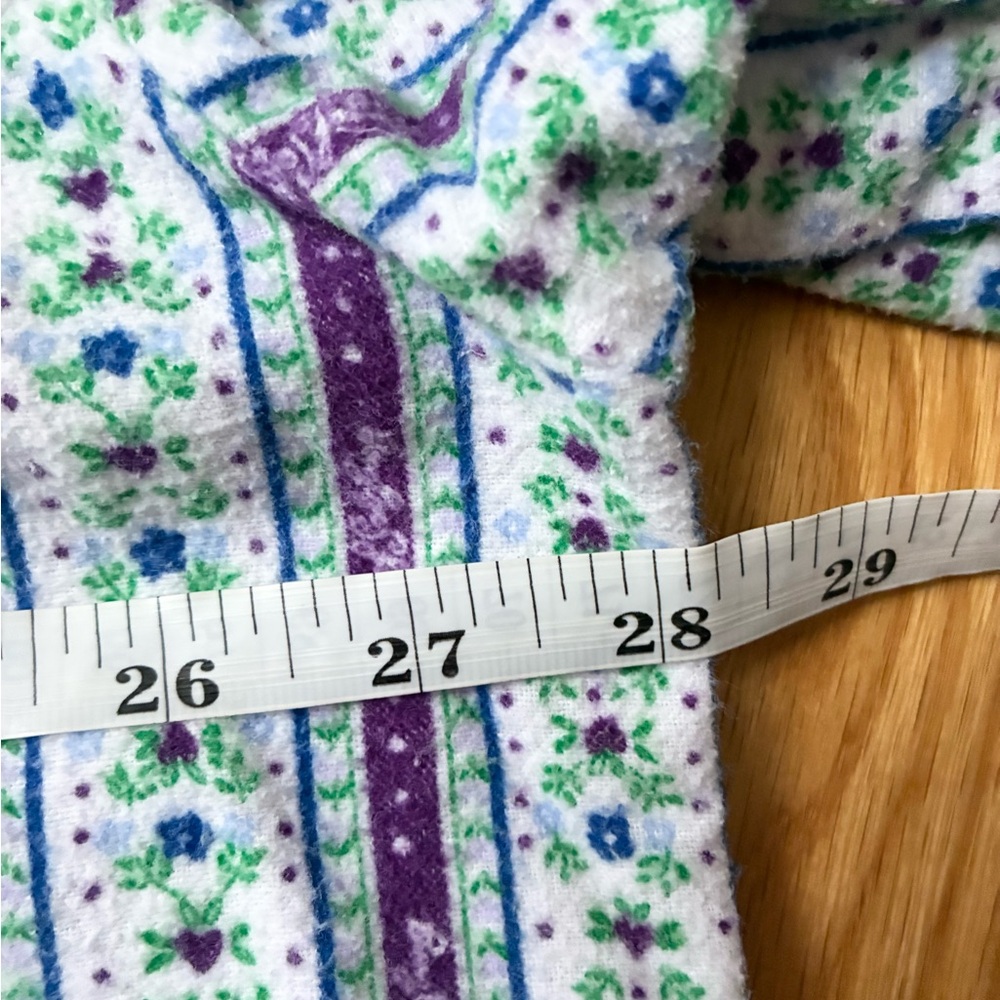 Lanz of Salzburg Pajama Set Flannel Cotton Floral Long Sleeve Plus Size 2X - Picture 10 of 14